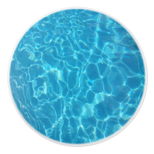 Bouton De Porte En Céramique Eau de piscine bleu ciel cristallin