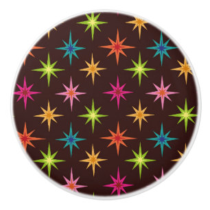 Bouton De Porte En Céramique Éclatantes Fusées Atomiques de Style Mid Century