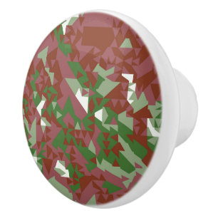 Bouton De Porte En Céramique Eclectique Mod Retro Motif de Noël géométrique