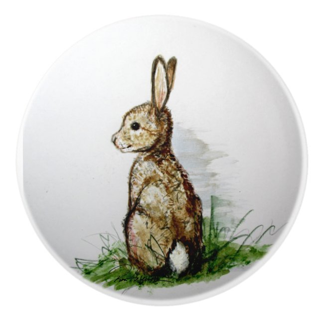 Bouton De Porte En Céramique Écoutez ! (Devant)