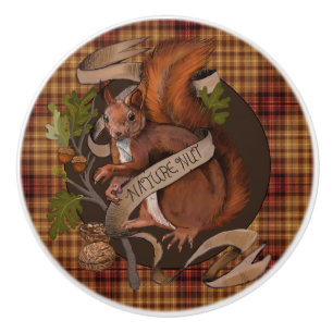 Bouton De Porte En Céramique Écureuil de la nature