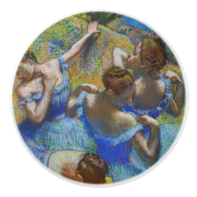 Bouton De Porte En Céramique Edgar Degas - Danseurs Bleus (Devant)