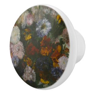 Bouton De Porte En Céramique Edgar Degas Impressionnisme Bouquet de fleurs pein