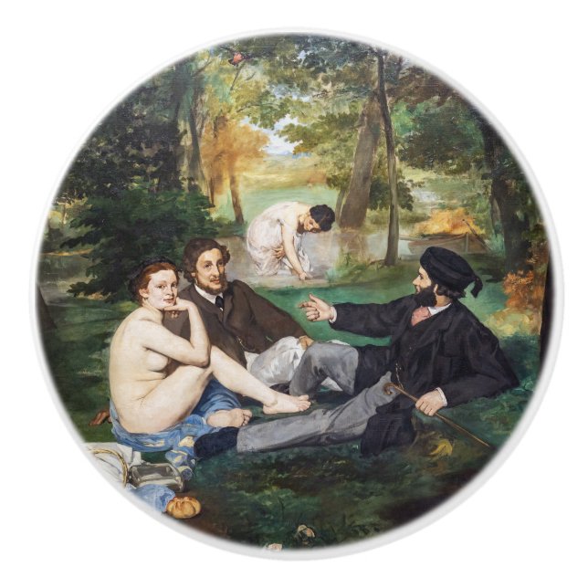 Bouton De Porte En Céramique Edouard Manet - Déjeuner sur l'herbe (Devant)