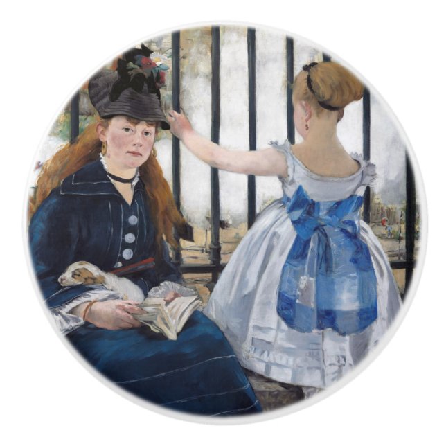 Bouton De Porte En Céramique Edouard Manet - Le Chemin De Fer (Devant)