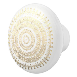 Bouton De Porte En Céramique EFF métallique de mandala tribal de cercle de Boh