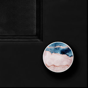 Bouton De Porte En Céramique Élégance mystique   Agate rose Turquoise bleue