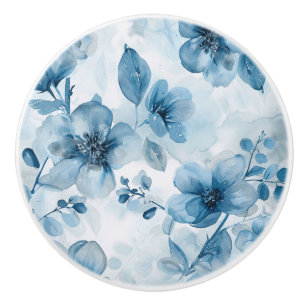 Bouton De Porte En Céramique Elégant Bleu floral ceramic Knob