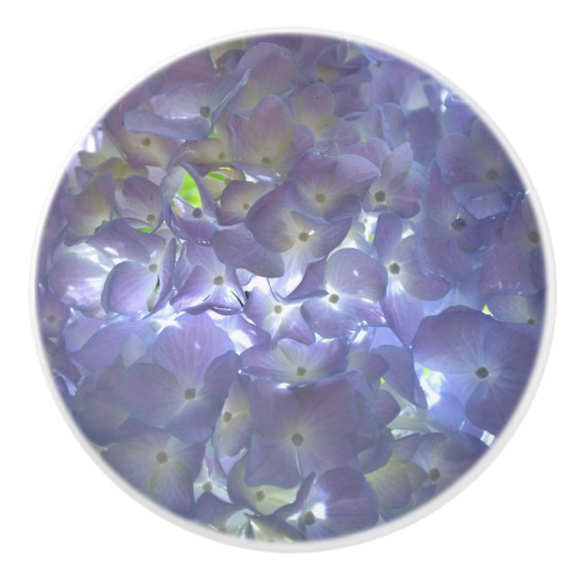 Bouton De Porte En Céramique Élégant boho poussiéreux floral violet clair fleur (Devant)
