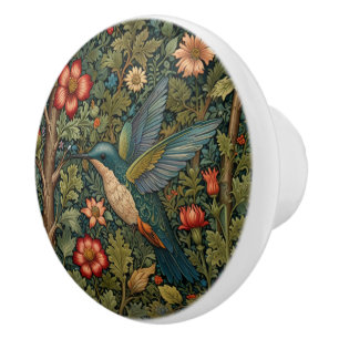 Bouton De Porte En Céramique Élégant colibri romantique boho chic