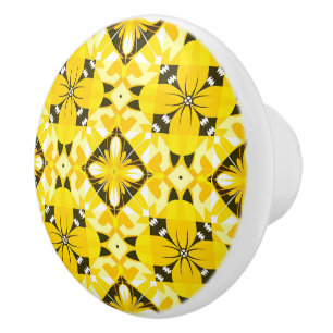 Bouton De Porte En Céramique Élégant motif jaune