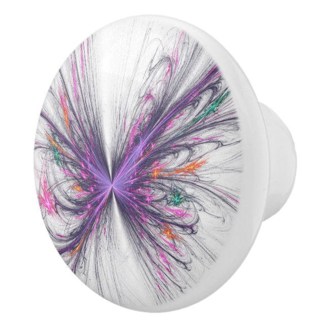 Bouton De Porte En Céramique Élégant papillon fractal (Droite)