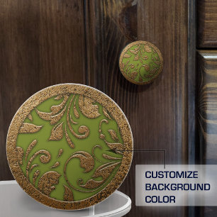 Bouton De Porte En Céramique Élégant travail de défilement en métal vintage