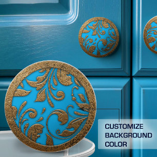 Bouton De Porte En Céramique Élégant travail de défilement en métal vintage