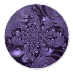 Bouton De Porte En Céramique Élégante étincelle Royale Purple Liquide