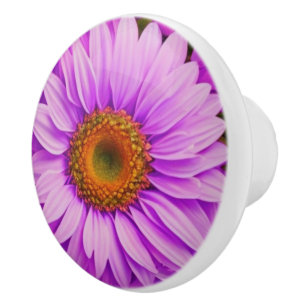 Bouton De Porte En Céramique Élégante marguerite florale magenta rose foncé