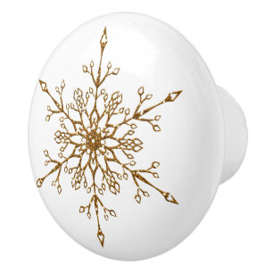 Bouton De Porte En Céramique Élégante Parties scintillant d'or Fête de Noël