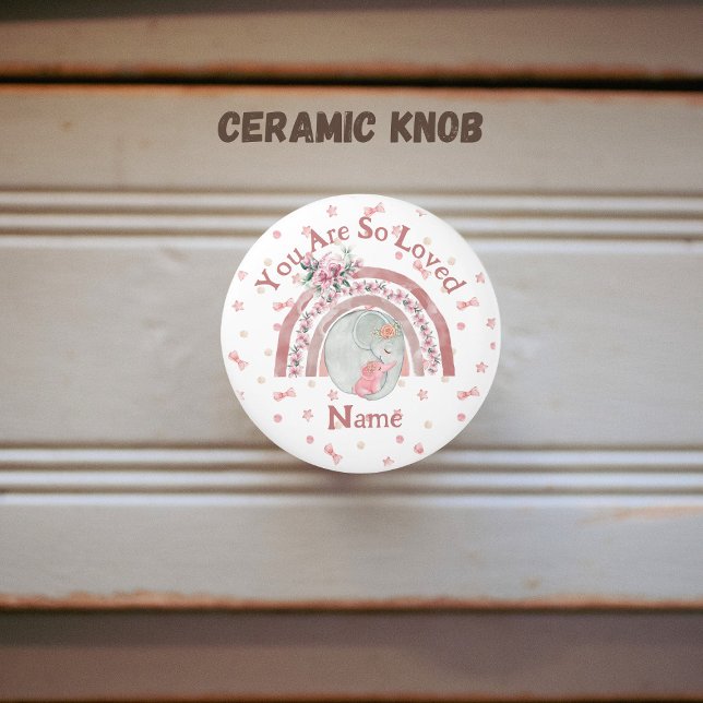 Bouton De Porte En Céramique Eléphant mignon arc-en-ciel (Créateur téléchargé)