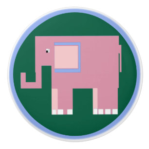 Bouton De Porte En Céramique Éléphant rose mignon