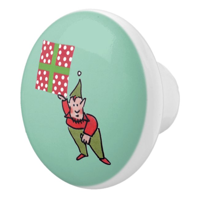 Bouton De Porte En Céramique Elf avec Polka Dot Cadeau en céramique bouton (Droite)