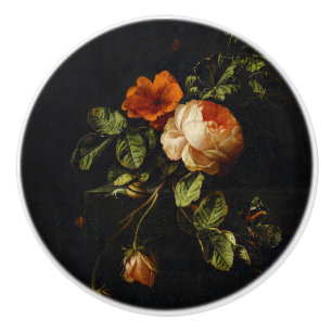 Bouton De Porte En Céramique Elias van den Broeck, Still Life avec des Roses