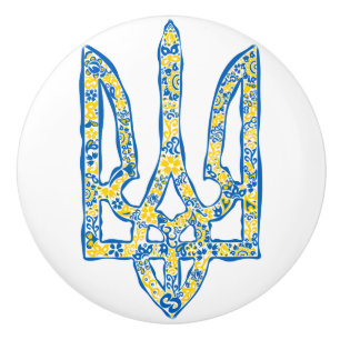 Bouton De Porte En Céramique Emblème national de l'Ukraine