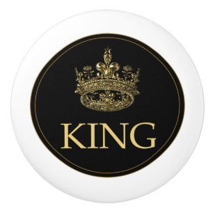 Bouton De Porte En Céramique Emblème royal du roi et de la couronne