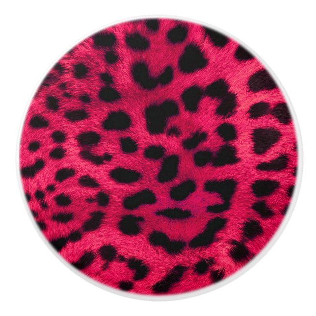 Bouton De Porte En Céramique Empreinte de léopard (Devant)
