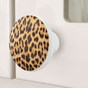 Bouton De Porte En Céramique empreinte de léopard mode branché style safari sau