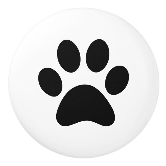 Bouton De Porte En Ceramique Empreinte De Patte Chat De Chiot Ou Tout Autre Zazzle Fr