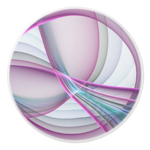 Bouton De Porte En Céramique En Mouvement, Art Fractal Abstrait Moderne Coloré