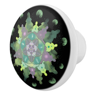 Bouton De Porte En Céramique Enfant Nature Mandala Motif