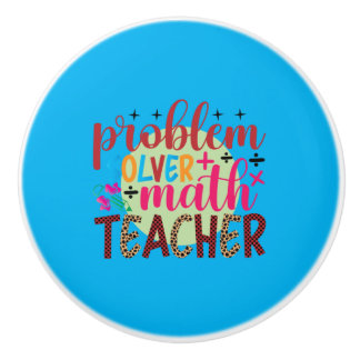 Bouton De Porte En Céramique Enseignant Problème d'art Solveur Math Enseignant