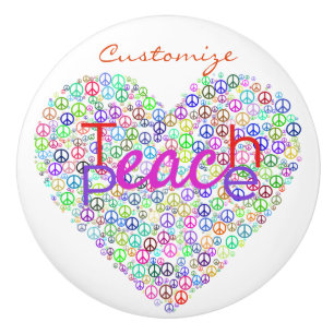 Bouton De Porte En Céramique Enseigner le coeur de la paix Thunder_Cove