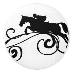 Bouton De Porte En Céramique Équestre anglais