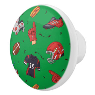 Bouton De Porte En Céramique Équipement sportif de football avec Motif alimenta