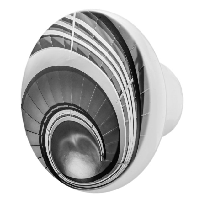 Bouton De Porte En Céramique Escalier circulaire BW (Droite)