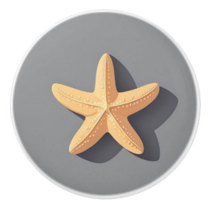 Bouton De Porte En Céramique Étoile de mer et son ombre