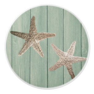 Bouton De Porte En Céramique Étoile dorée et élégante plage en bois sur mesure