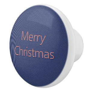 Bouton De Porte En Céramique Étoiles et rayures Motif Joyeux Noël