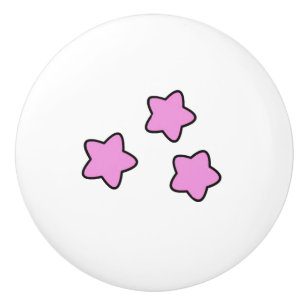 Bouton De Porte En Céramique Étoiles roses