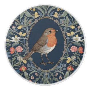Bouton De Porte En Céramique Européen Robin Bird William Morris style R Floral