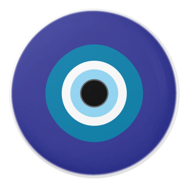 Bouton De Porte En Céramique Evil Eye Knob / Drawer Pull (Devant)