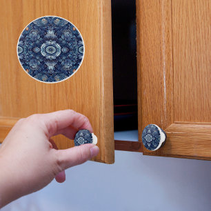 Bouton De Porte En Céramique Explosion de Denim