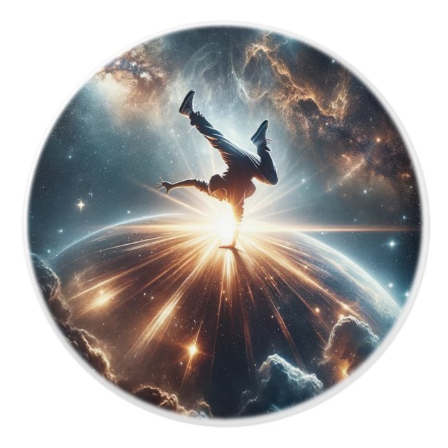 Bouton De Porte En Céramique Explosion de rupture galactique dans l'espace prof (Devant)