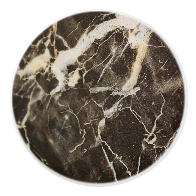 Bouton De Porte En Céramique Expressionnisme Abstrait marbré par Shirley Taylor (Devant)