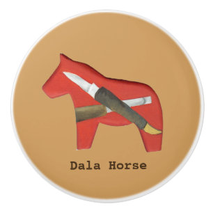 Bouton De Porte En Céramique Faisant face à gauche Dala Horse Carvers Ceramic K