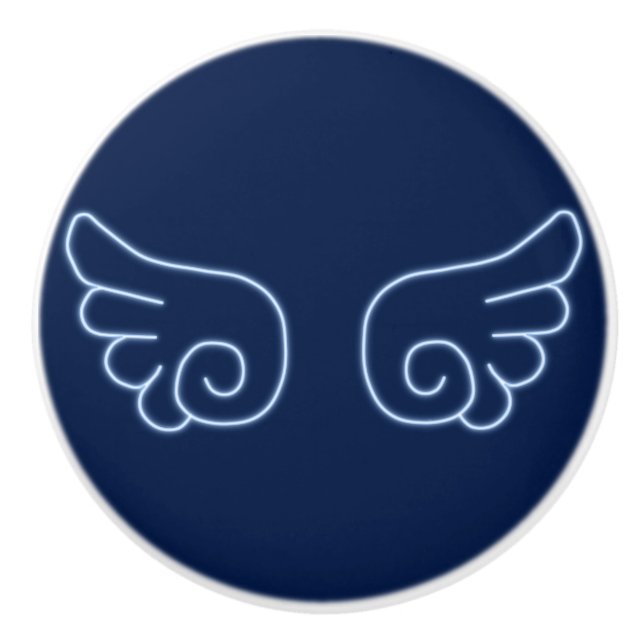 Bouton De Porte En Céramique Falln Chibi Angel Wings (Devant)