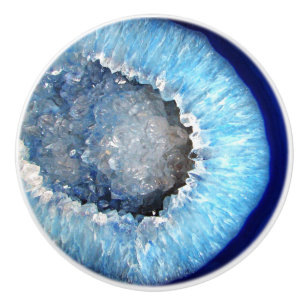 Bouton De Porte En Céramique Falln Geode en cristal bleu