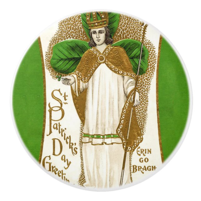 Bouton De Porte En Céramique Falln Saint Patrick (Devant)